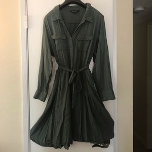 DAVI & DANI Drop Shoulder With Waist Tie Belted